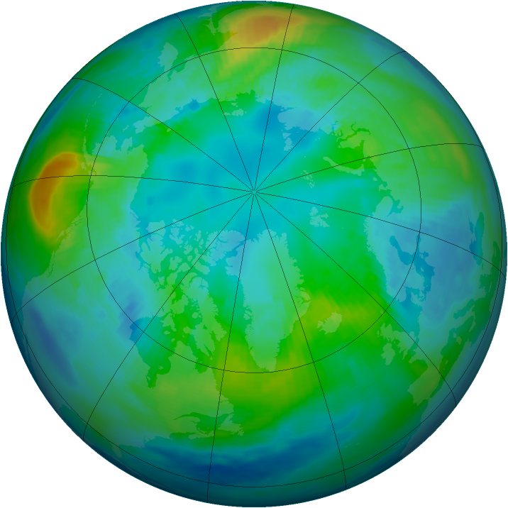 Arctic ozone map for 23 October 1982